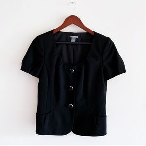 Ann Taylor Stretch 3 Button Short Sleeve Blazer